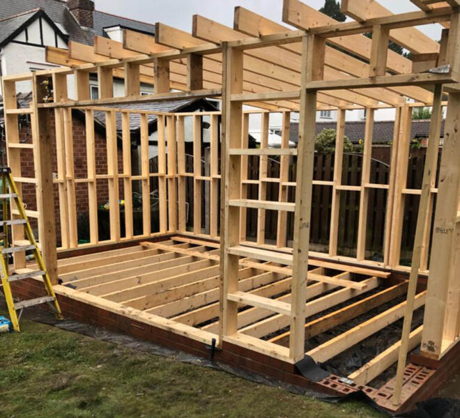 Garden Building Construction Stage / Wooden Framework